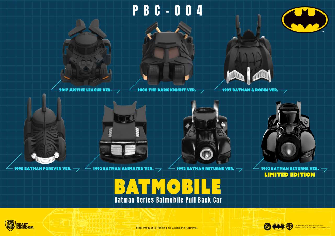 BEAST KINGDOM BATMAN BATMOBILE BOX SET(6) PULL BACK CAR