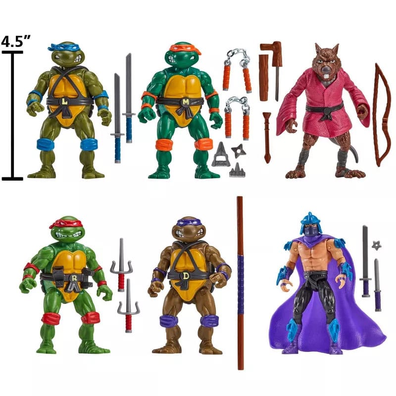 PLAYMATES 1988 REMASTERED HEO EXCLUSIVE (EU) ACTION FIGURE 6-PACK TMNT - - immagine 2