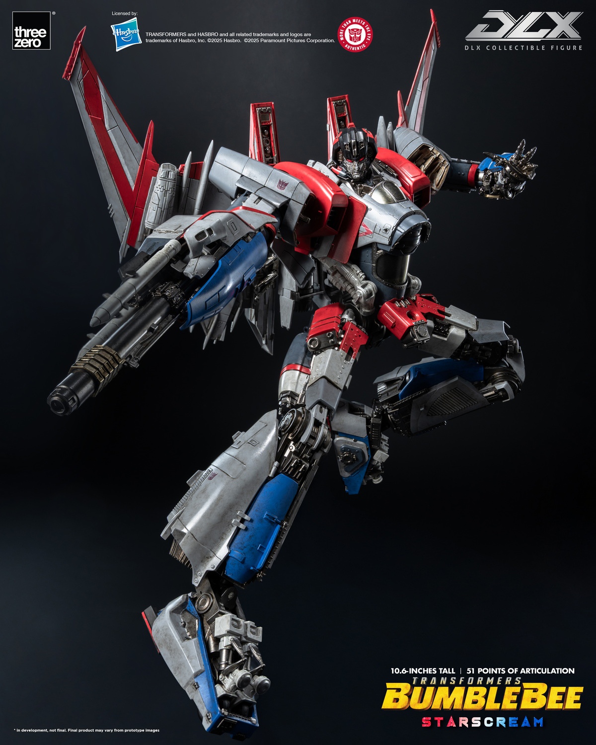 THREEZERO TRANSFORMERS BOMBUSBEE MOVIE DECEPTICONS STARSCREAM ACTION FIGURE - immagine 3