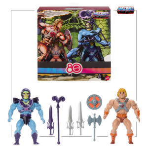 MASTERS OF THE UNIVERSE ORIGINS - HE-MAN & SKELETOR 5" RETRO 80TH ANNIVERSARY MATTELL FIGURE 2-PACK COLLECTION TWIST AND PUNCH
