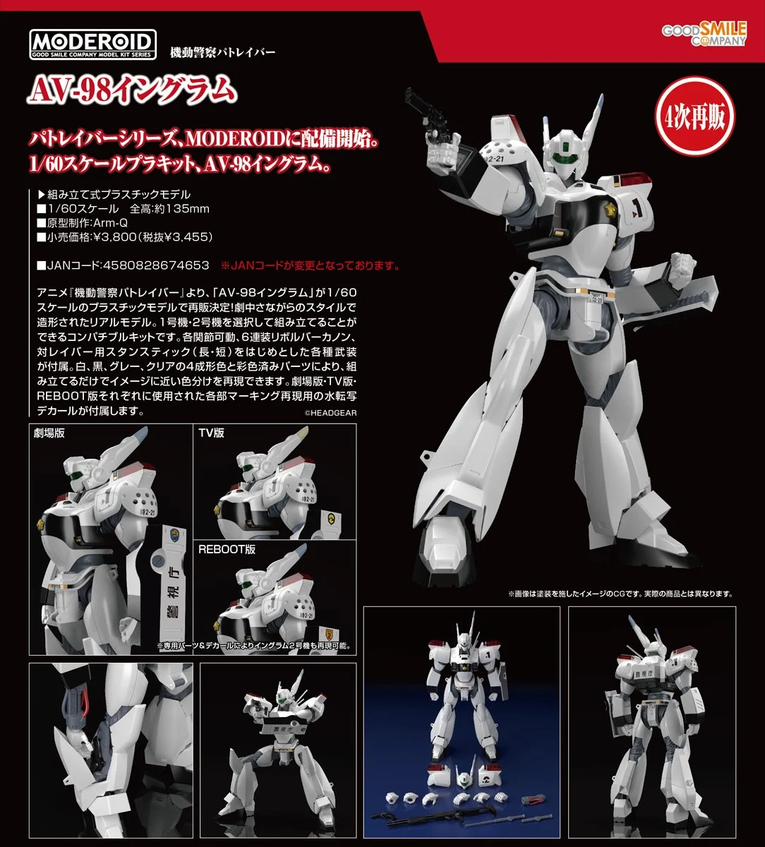 (bundle) MODEROID MOBILE POLICE PATLABOR MODEL KIT 1/60 - immagine 2