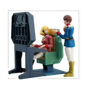 MEGAHOUSE GMG COLLECTION EX MOBILE SUIT GUNDAM WHITE BASE BRIDGE COMMUNICATIONS OFFICER DESK SET + AMURO RAY & SAYLA MASS