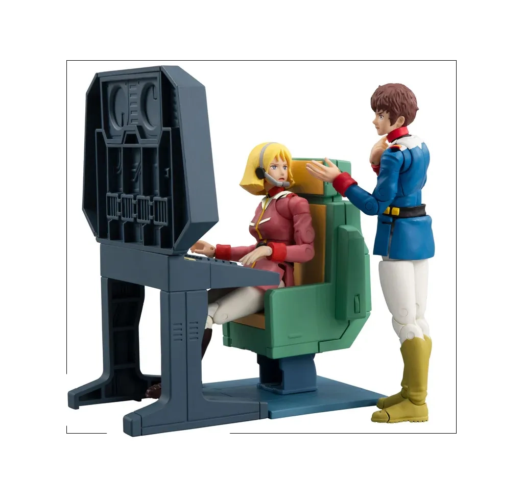 MEGAHOUSE GMG COLLECTION EX MOBILE SUIT GUNDAM WHITE BASE BRIDGE COMMUNICATIONS OFFICER DESK SET + AMURO RAY & SAYLA MASS