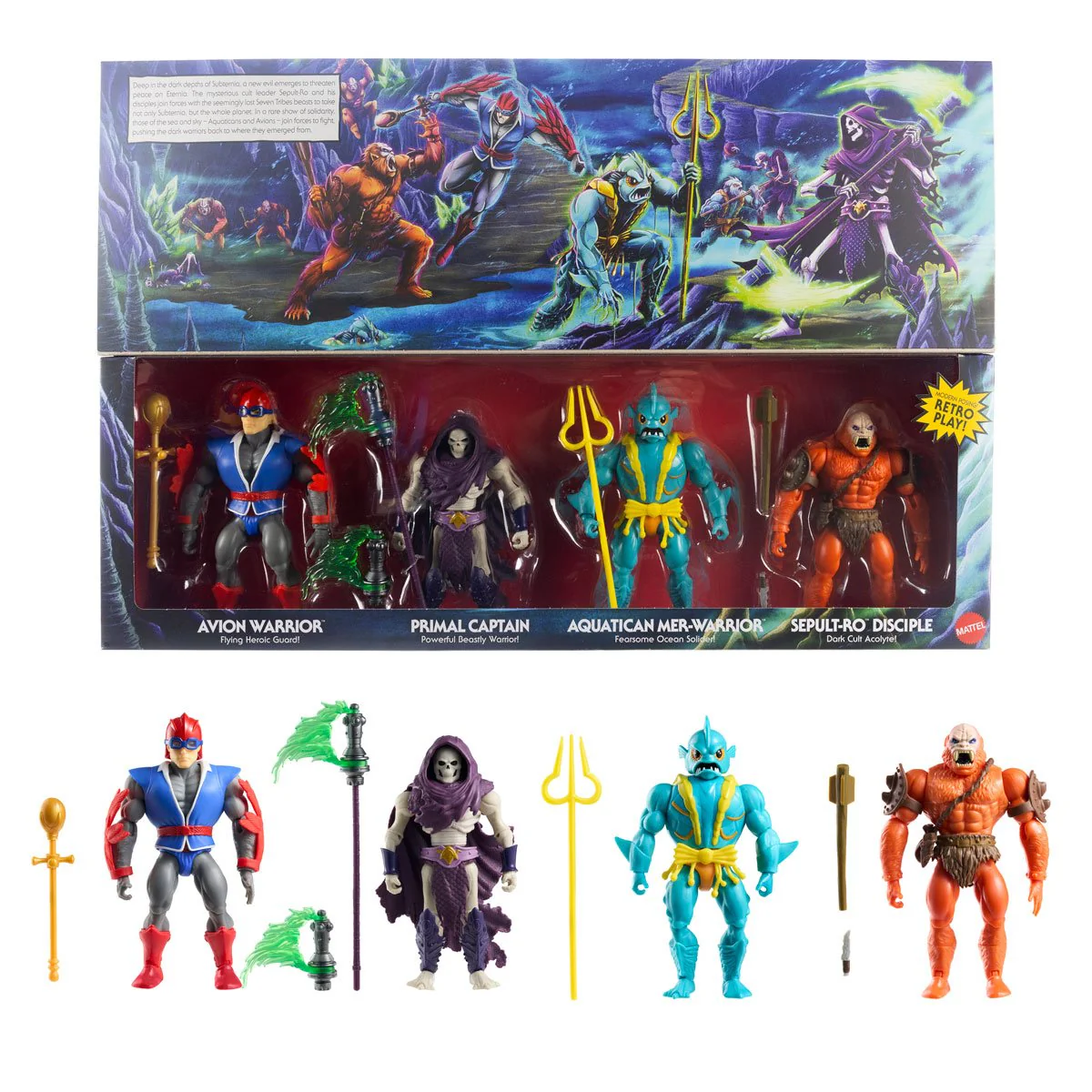 MASTERS OF THE UNIVERSE ORIGINS 4-PACK ACTION FIGURE BATTLE FOR SUBTERNIA